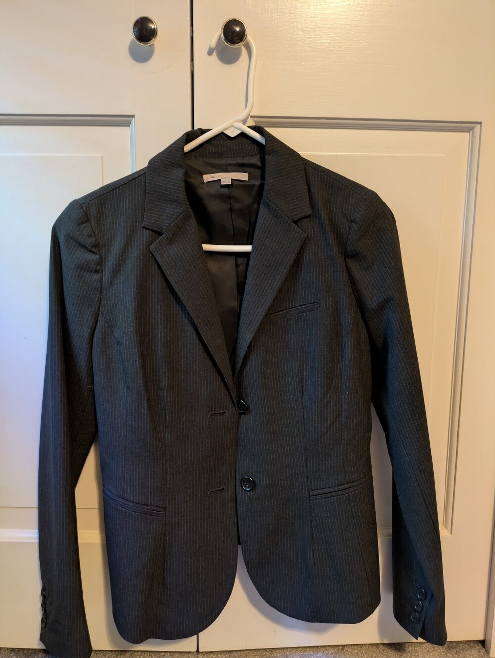 GAP Women's Dark Gray Pinstripe Blazer Size 2